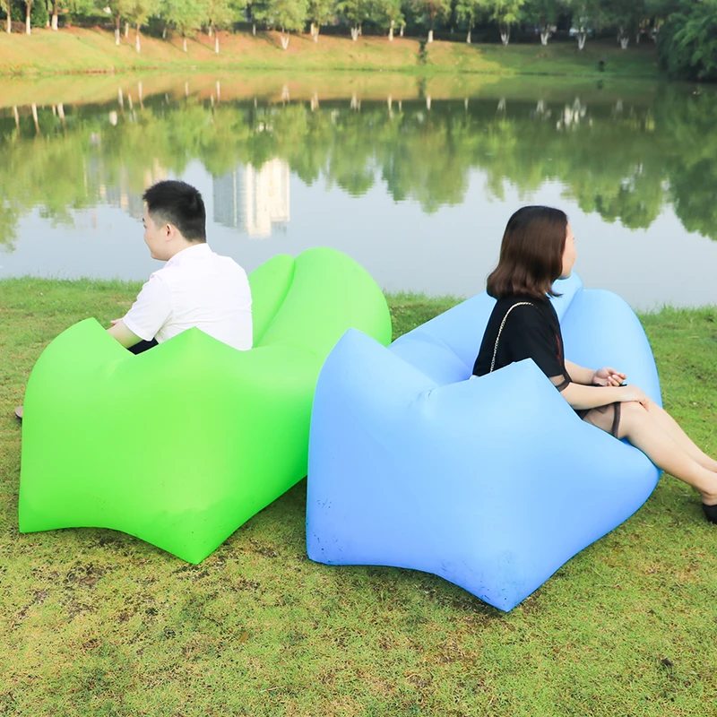

Outdoor Camping Mat Fast Inflatable sofa Lazy Bag Air Sofa Laybag Sleeping Pad Bag Adult Bed Air Lounger Chair Camping Mattress