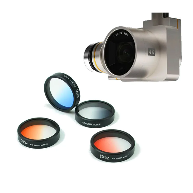 Filter Lens Colorful Gradient Filter Lens Gradient Red Orange Blue Gray For DJI Phantom 4 Phantom 3 Quadcopter Helicopter Parts