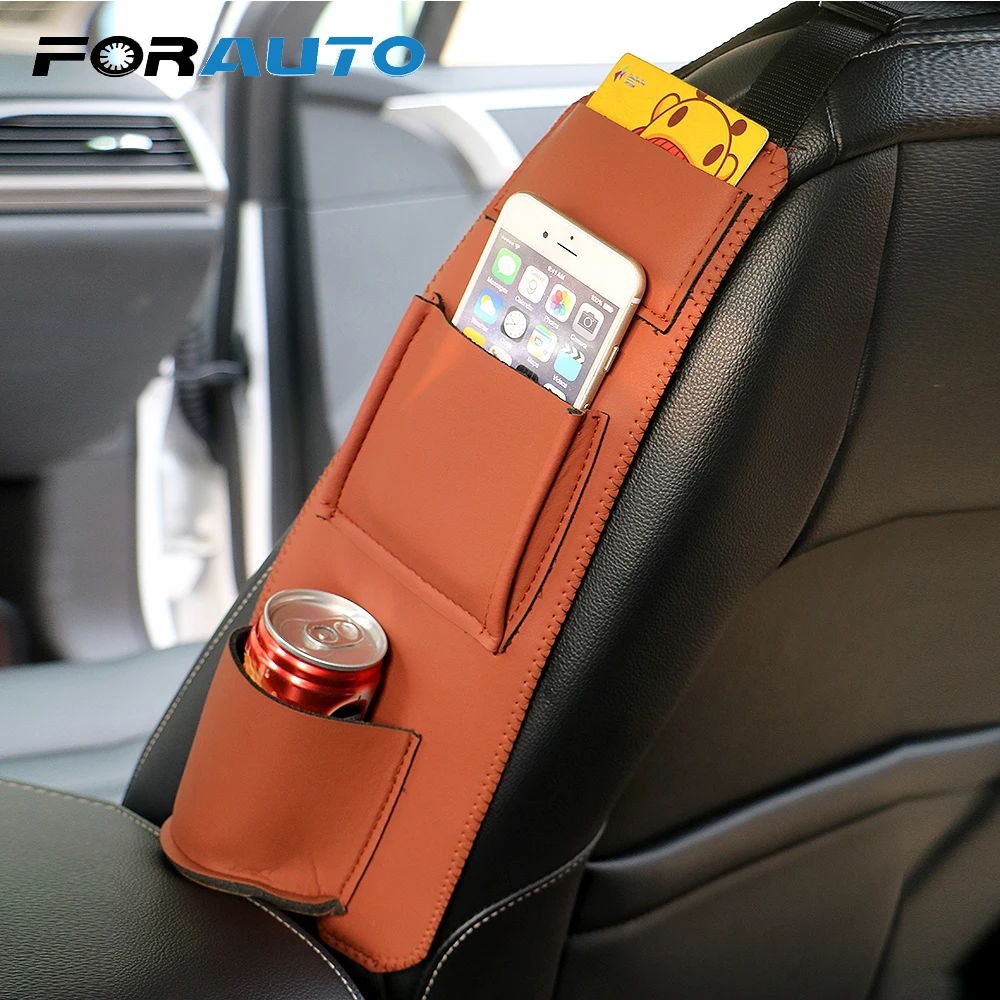 

FORAUTO Car Seat Side Bag Organizer Side Seat Holder Hanger Storage Bag Leather Box Pouch Car-styling 3 Colors Stowing Tidying