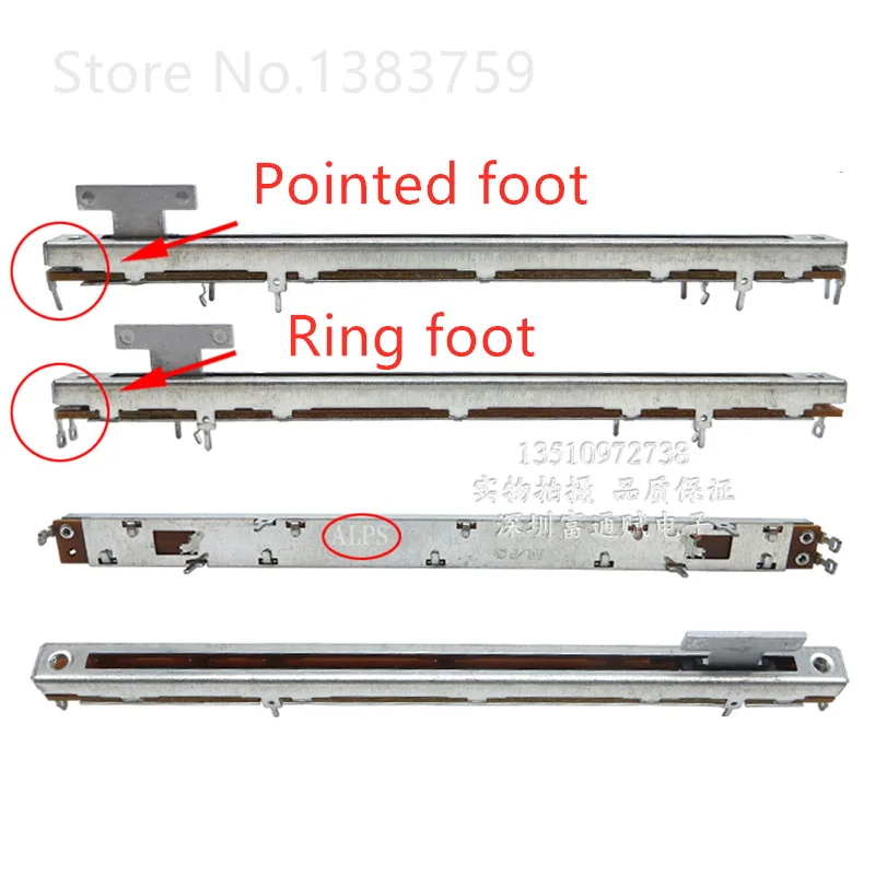 T handle original mixer fader straight slide potentiometer stroke 100MM total length 128MM 10K afbeelding
