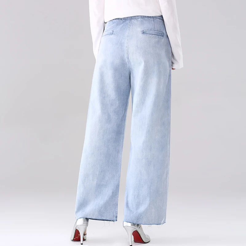 High Quality Lady Denim Stretch Flare Denim Pant High Waist Washed Women Comfortable Fit Loose Elegant Personal Jeans Jeans