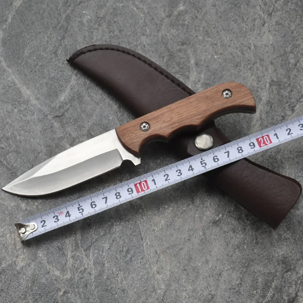 Купить Дамасский кровяный Лисий нож с фиксированным лезвием Дамасская сталь высокого качества Стальной Охотничий Нож EDC нож с оболочкой