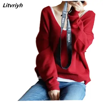 

Litvriyh selling new women pullovers women sweaters and pullovers sexy V-neck long sleeve cashmere sweaters female knitted tops