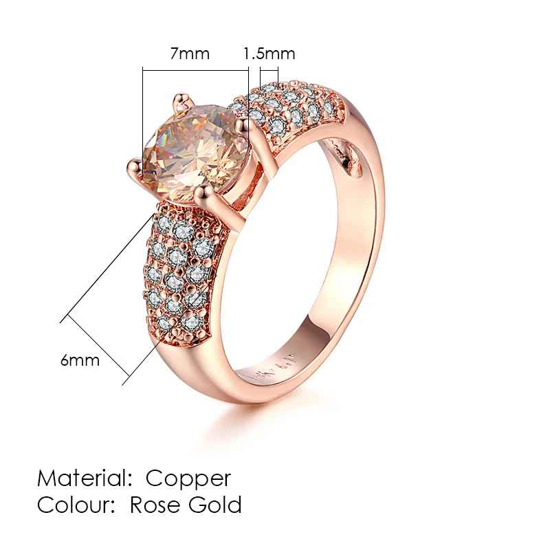 ZHOUYANG, кольцо для женщин, Красный Кристалл, элегантное обручальное кольцо, розовое золото, австрийские кристаллы, модное ювелирное изделие ZYR187 - Цвет основного камня: R818