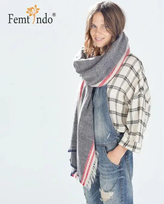 New Winter Autume font b Tartan b font Rectangle Check Large Scarf Shawl Pashmina Stole Square