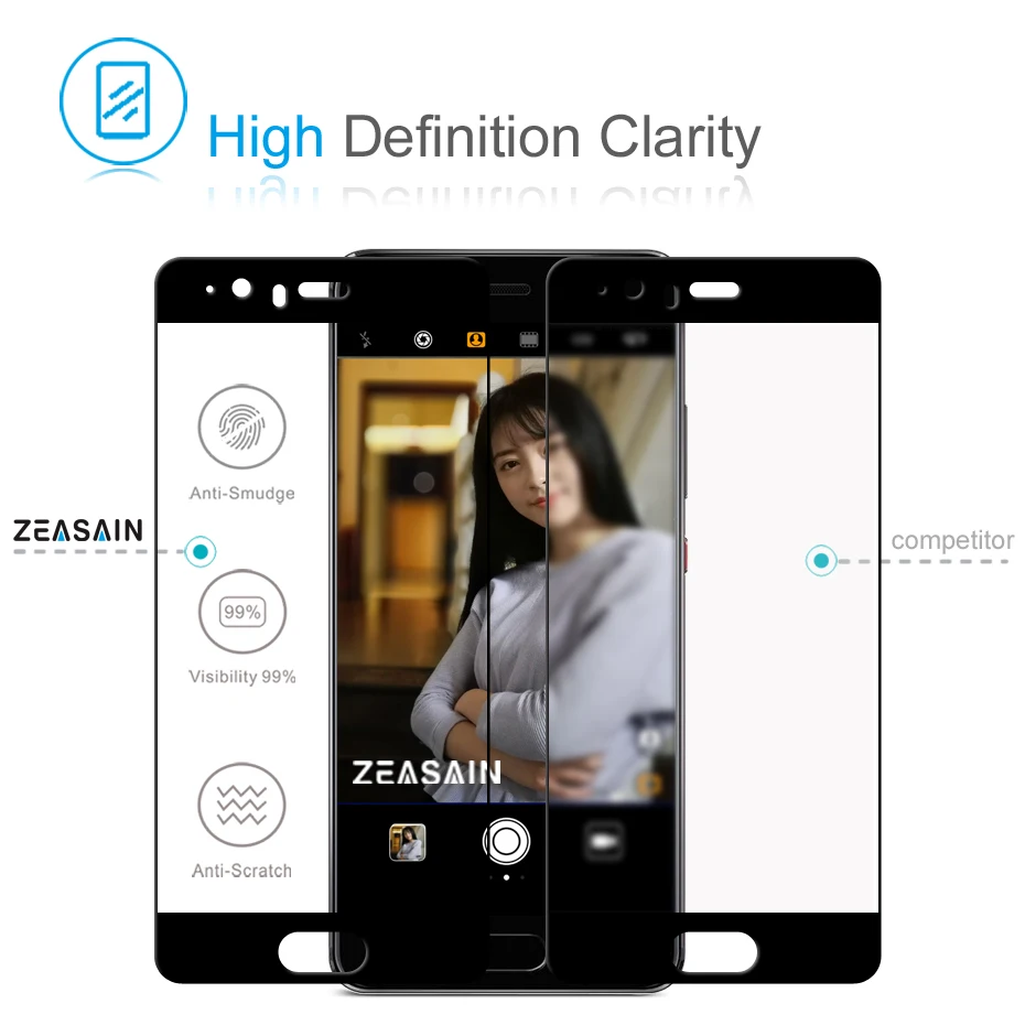 ZEASAIN полное покрытие закаленное стекло для huawei P10 P 10 защита экрана 5,1 дюймов 2.5D 9H Твердость премиум стекло защитная пленка
