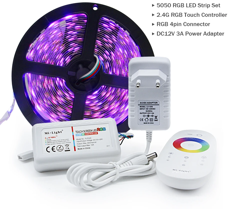 [DBF] 5050 Светодиодная лента RGB/RGBW/RGBWW 5M 300 светодиодный неоновый ленточный светильник s+ 2,4G пульт дистанционного управления+ DC 12V 3A адаптер питания