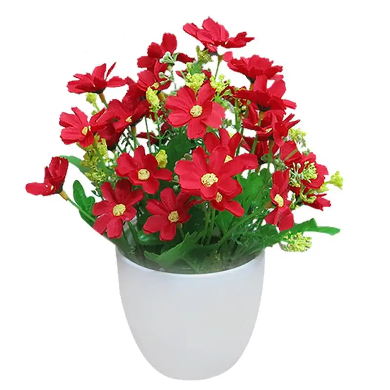 Искусственные цветы, яркие цвета, реалистичные хризантемы, искусственные растения, Комнатные растения, украшения для дома - Цвет: Red