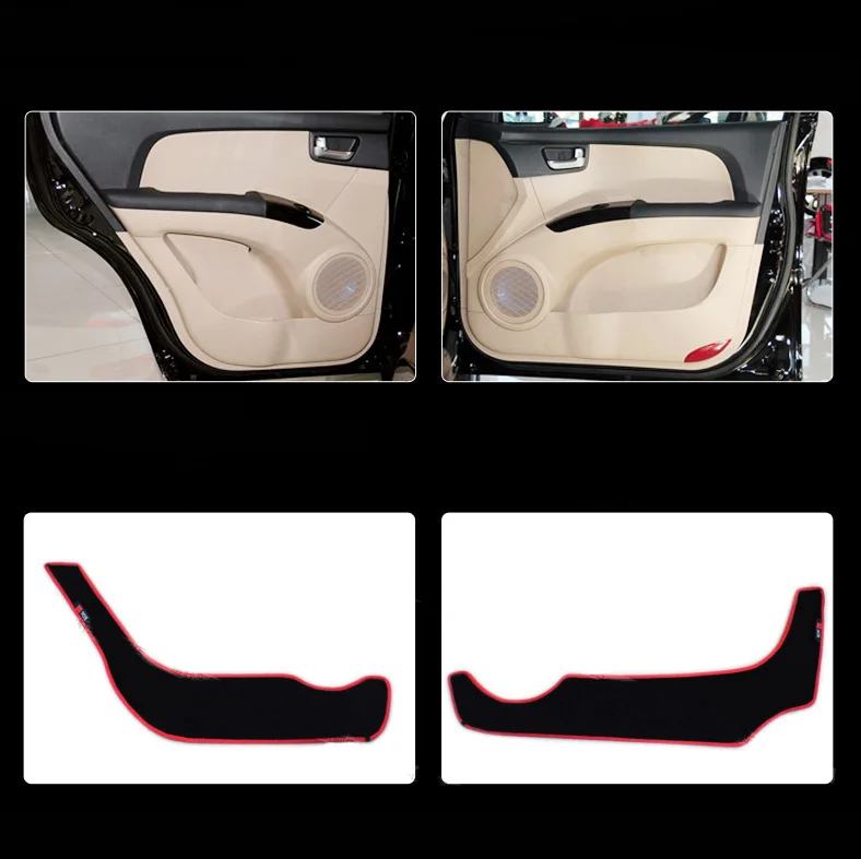 

4pcs Fabric Door Protection Mats Anti-kick Decorative Pads For Kia Sportage