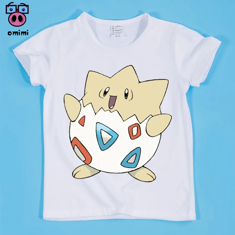 Футболка для мальчиков и девочек с изображением Пикачу Togepi Harajuku Детская футболка