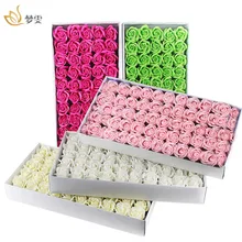 50 шт., мыло для ванны, цветок розы, цветочное ароматизированное мыло, лепестки роз, мыло для тела в подарочной коробке на День святого Валентина, годовщину, День матери