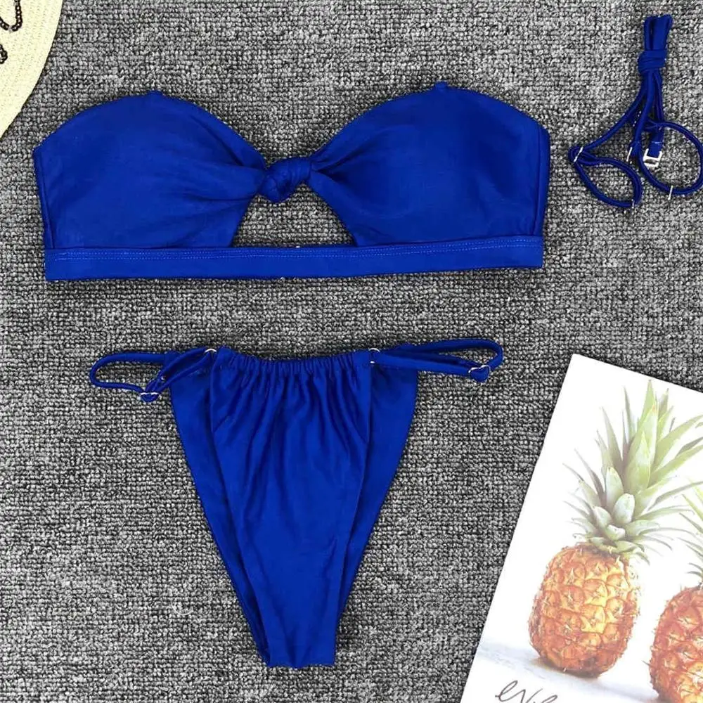 4 цвета сексуальный бандаж, женский купальник бикини Для женщин Плавание одежда комплект из двух предметов, набор бикини купальник ванный комплект Плавание леди V1073 - Цвет: Royal Blue