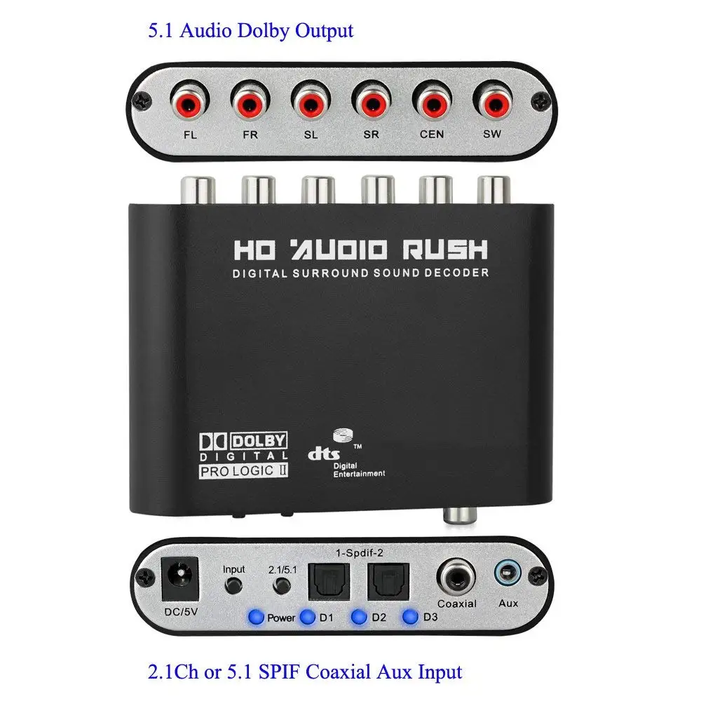 5.1 Audio Gear Digital zu 5.1 CH Analog Surround Sound Rush AC3/DTS Decoder 
