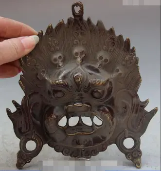 

Tibet Buddhism Bronze Mahakala Wrathful Deity Buddha Masks Vizard Mask Statue