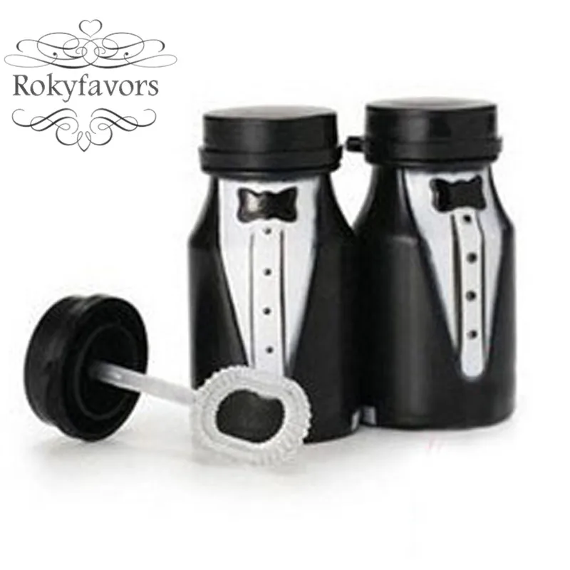 black tuxedo bubble bottle