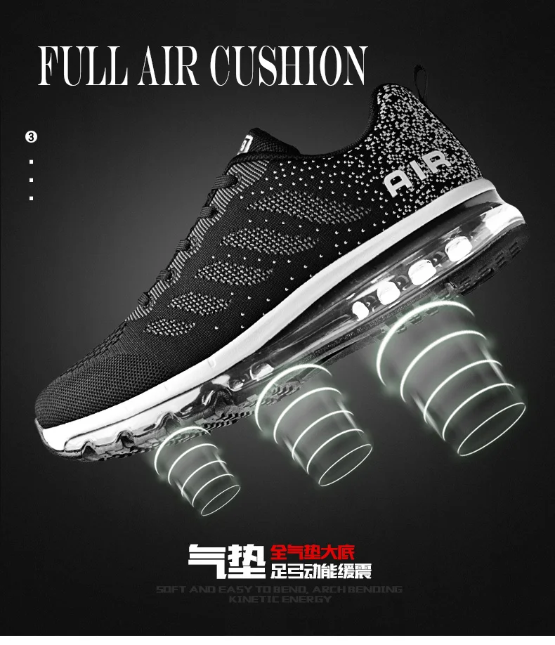 

FANPAO Full Air Cushion Sole Mesh Men Women's Sport Running Sneakers Fashion Casual Walking GYM Training Shoes for student WK833