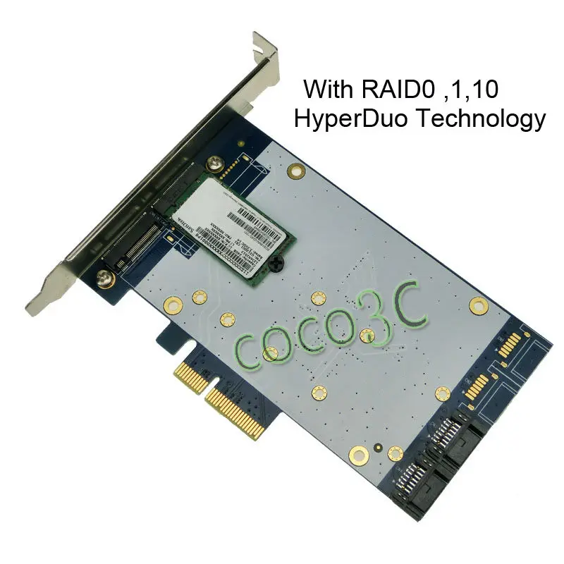 PCI-E TO dual NGFF + Dual SATA 6 Gbps card
