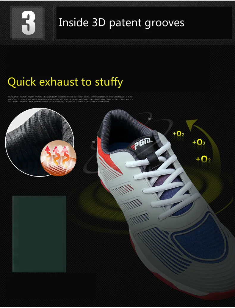 PGM обувь для гольфа Мужские дышащие кроссовки уличная Водонепроницаемая Мужская обувь запатентованные противоскользящие кроссовки для гольфа для мужчин плюс размер