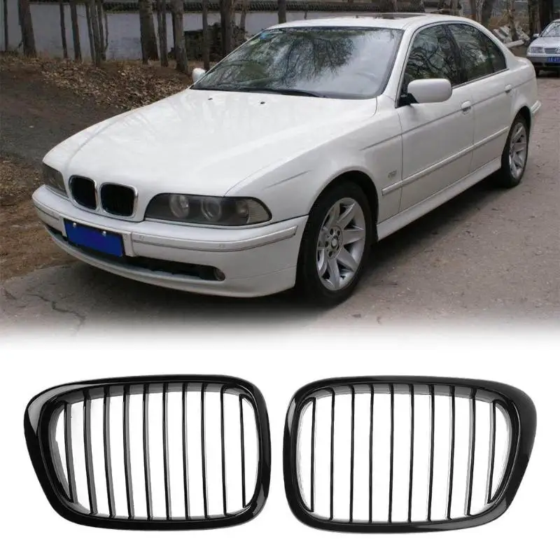 

VODOOL 2pcs Front Sport Hood Kidney Grille Grilles for BMW E39 97-03 Gloss Black High Quality Car Styling Accessories
