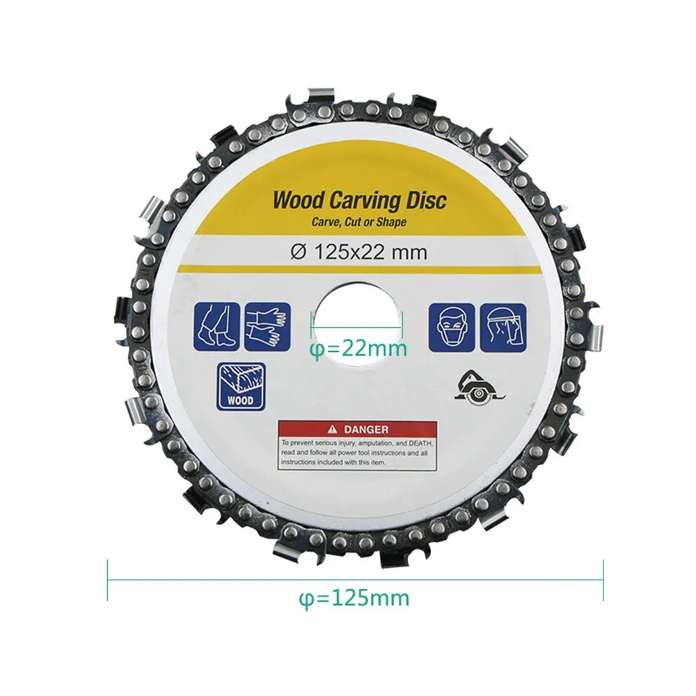 " шлифовальный диск с цепью для резьбы по дереву, набор с 14 зубцами, тонкая цепь для резки, подходит для угловой шлифовальной машины и циркулярной пилы 125x22 мм