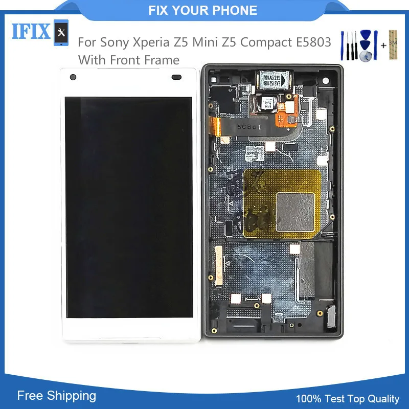 

LCD Screen Display and Touch Digitizer With Front Frame Assembly For Sony Xperia Z5 Mini Z5 Compact E5803 Black White