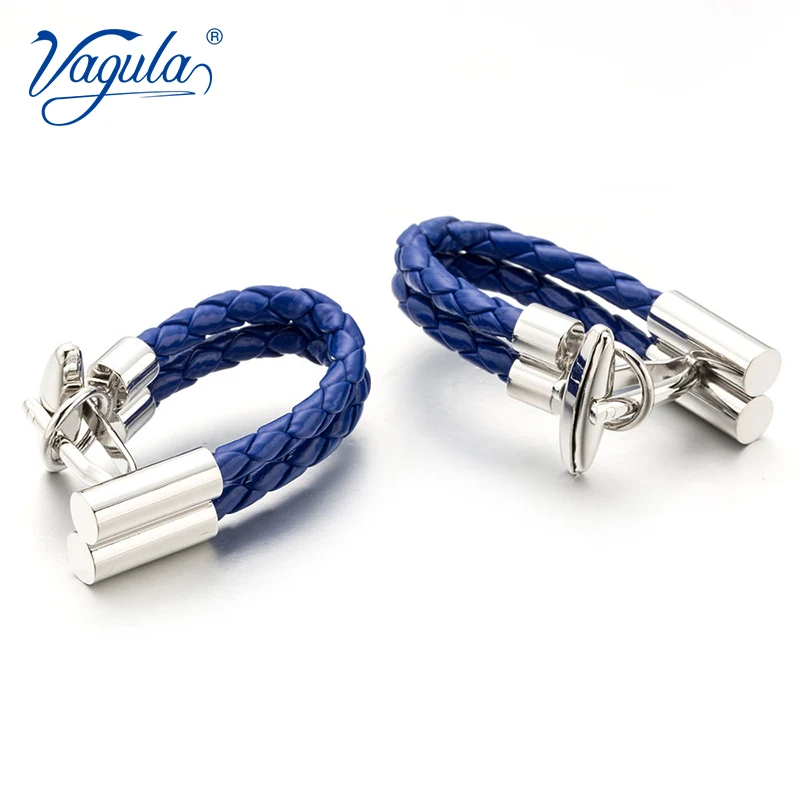 Классические запонки VAGULA Gemelos Серебристые тканые Медные мужские из
