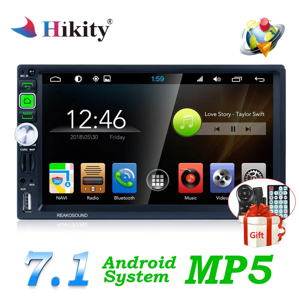 

Podofo 2 Din Car Radio Multimedia Player Android 7.1 Audio Stereo Radio Bluetooth/FM/WiFi/GPS/RDS/AM/Mirror link 2DIN Autoradio