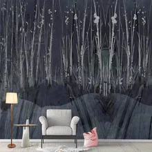 Custom wallpaper tree forest black personality tooling wall decoration waterproof material Custom wallpaper tree forest black personality tooling wall decoration waterproof material