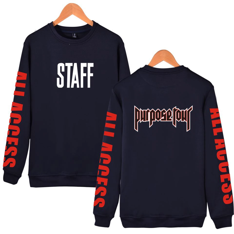 Fashion Justin Bieber STAFF 2018 New Style Capless Sweatshirt Men/Women Kpop sweatshirt out wear for winter autummn Clothes