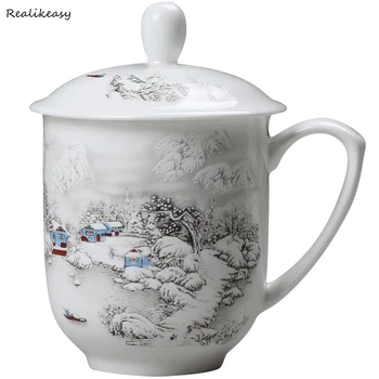 

Personality Painting Ceramic Tea Cup Vintage Kung Fu Tea Cup Tea Milk Cups and Mugs Traditional Skill Home Office Drinkware 5