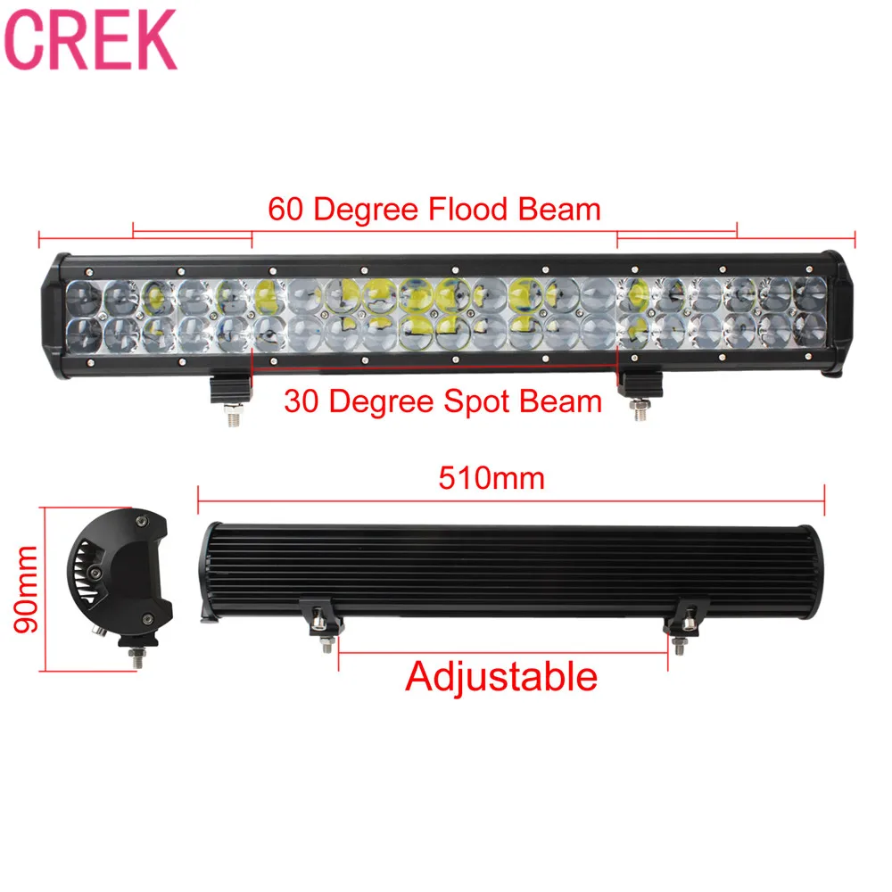 

CREK 20 Inch 210W LED Light Bar LED Work Light Car Work Light 4WD Truck ATV Trailer Car Bumper Roof Off Road Driving Light