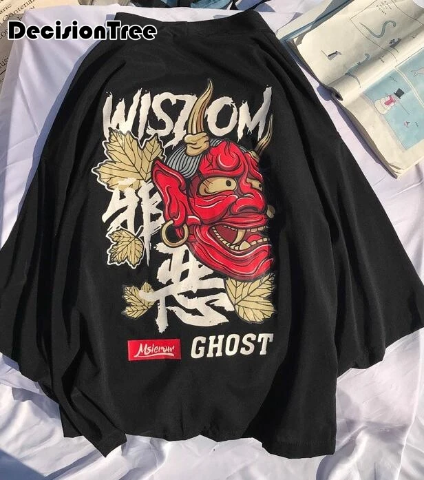 2019 summer japanese printing cotton linen male long sleeve kimono men kimono cardigan black sunscreen coat men Windbreaker