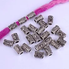 24 шт микс Серебряная оплетка для волос борода дреды кольца трубка Руна викингов шаблон дизайн для DIY аксессуары для укладки волос