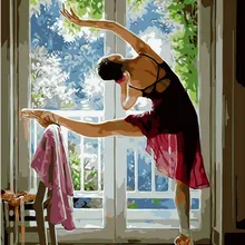 YKXLLW танцор, занимающийся масляной росписью изображения пронумерованы нарисованные красками по номерам DIY живопись гостиной украшения