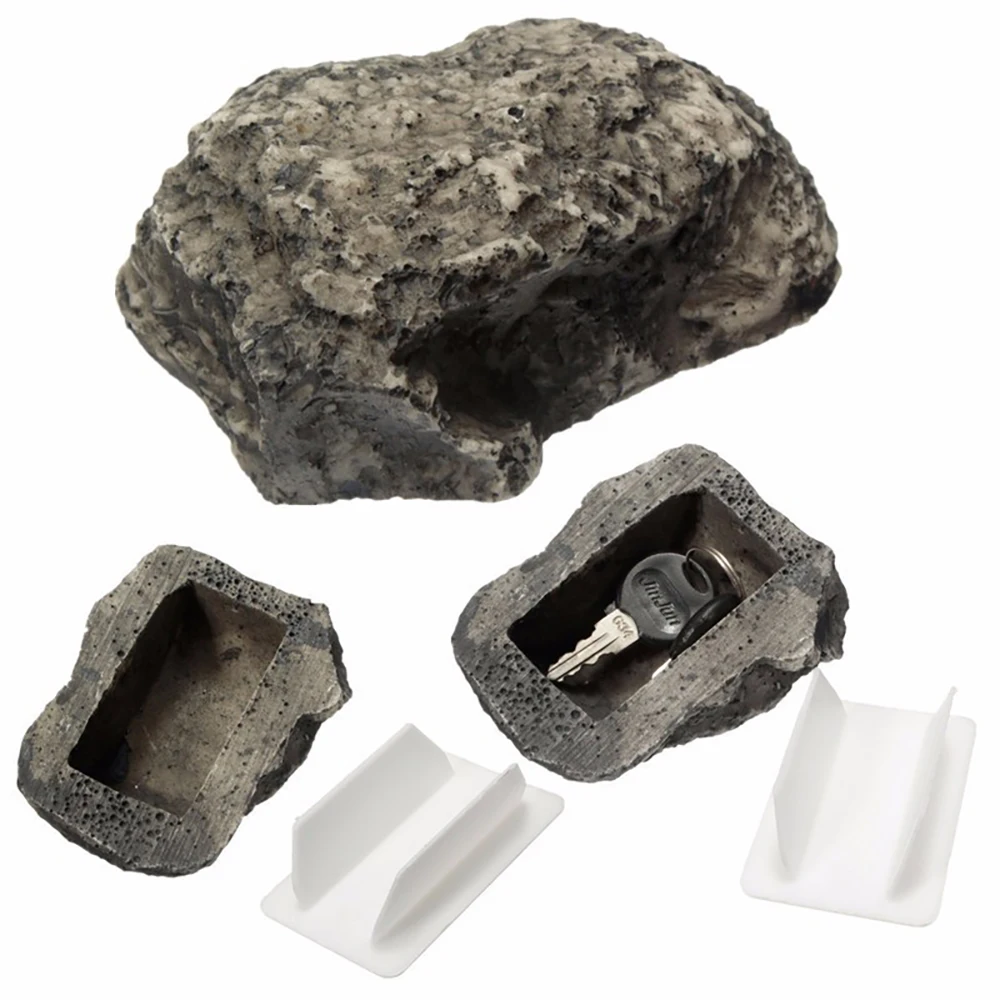 

3 In 1 3x6cm Artificial Stone Decoration Car Ornaments Decorations Car Storage Bag Organizer Spare Key Hiding For Home Garden
