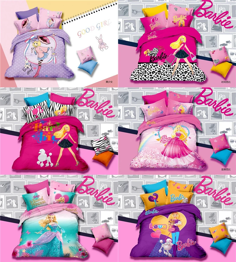 Fashion Cotton 4PCS Cartoon Bed sheet Home Textile Flower Pillowcase