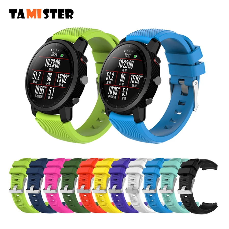 Силиконовый ремешок для Xiaomi Huami Amazfit Pace Stratos 2 сменный наручных часов Huawei GT