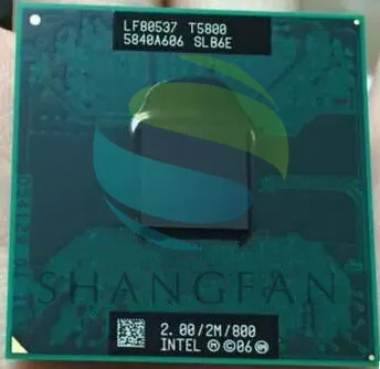 Intel Core 2 Duo T5800 SLB6E 2.0 ГГц М 800 Двойной Ноутбук процессоров ПРОЦЕССОРА Socket P 478