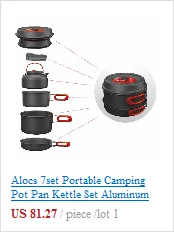 OUTAD по всему миру 8 шт. альпинизмом Пособия по кулинарии Пикник Открытый Кемпинг Пеший туризм посуда чаша пот Пан набор кемпинг инструменты