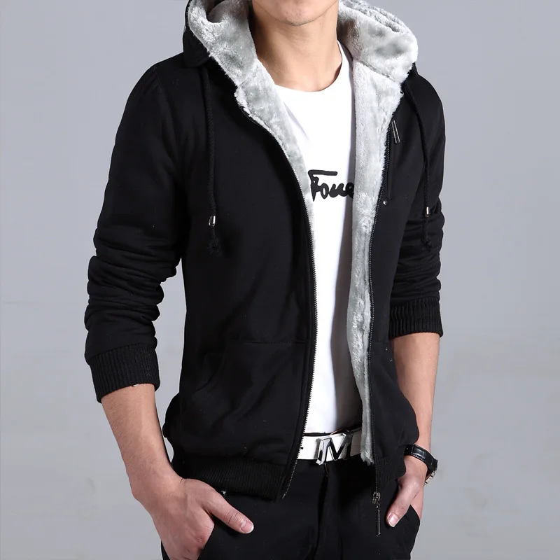 New Hot Sale Popular Winter Men's Cashmer Hooded Jacket Men Casual Sweatshirts 3 Color M-5XL Black Red | Мужская одежда