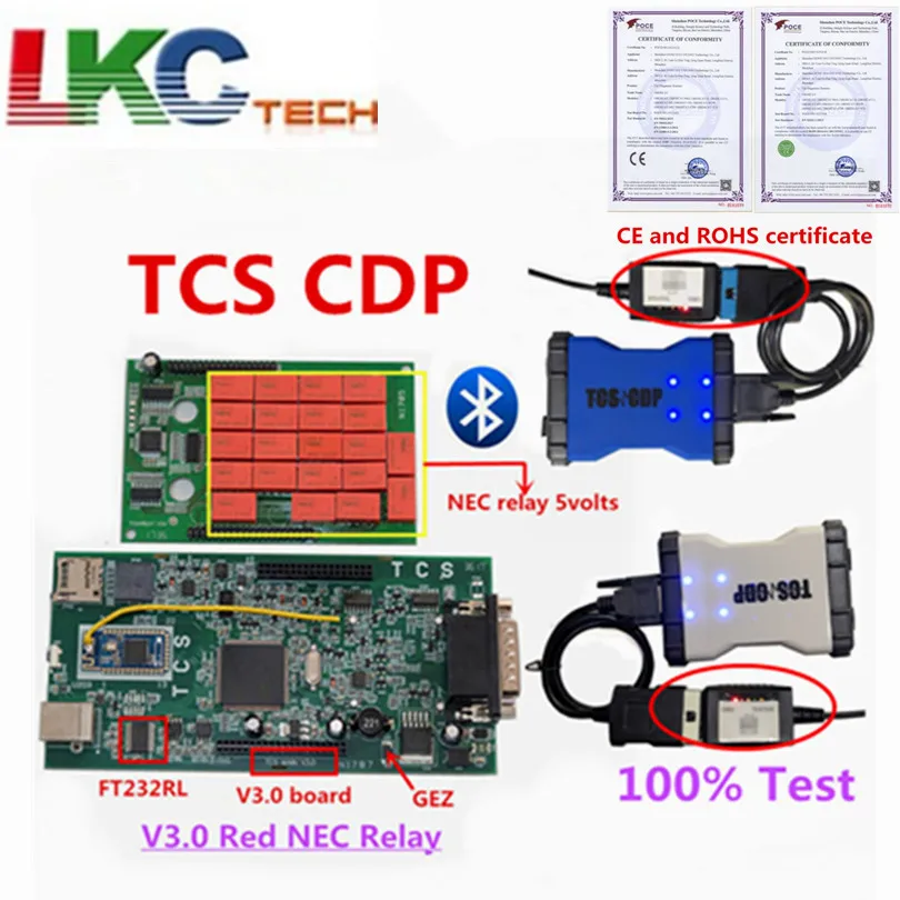 

Best Quality TCS CDP with Red NEC Relay V3.0 Board Newest version 2016.00 TCS Scanner Diagnostic Tool