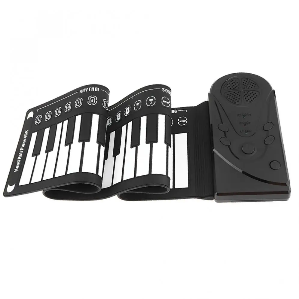  49 Keys Electronic Portable Silicon Flexible Hand Folding Roll Up Piano Built-in Speaker Children T