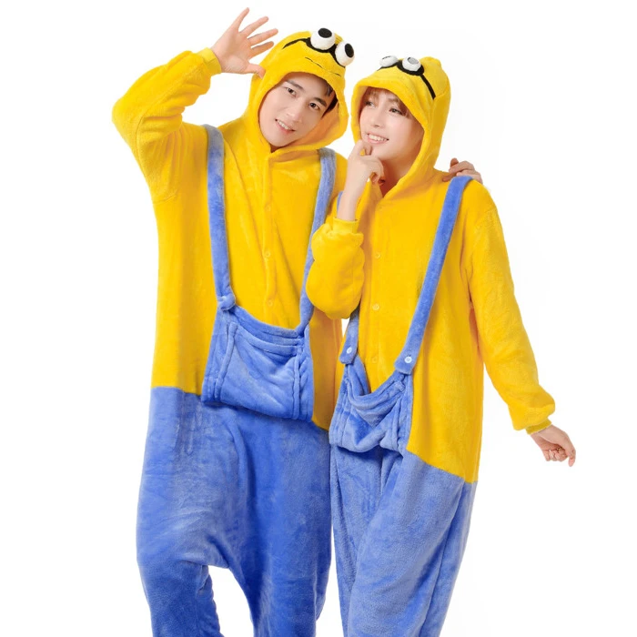 New 2015 Winter Christmas Couple Sleepwear Hoodie Pyjamas Adult Despicable  Me Minion Onesie Cosplay Costume Adult Minion Pajamas|hoodie women|hoodie  vesthoodie jeans - AliExpress