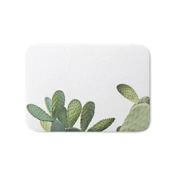 

Cactus Bath Mat 17" x 24"Pattern Fleece Rug Anti-Slip Doormat Home Decor