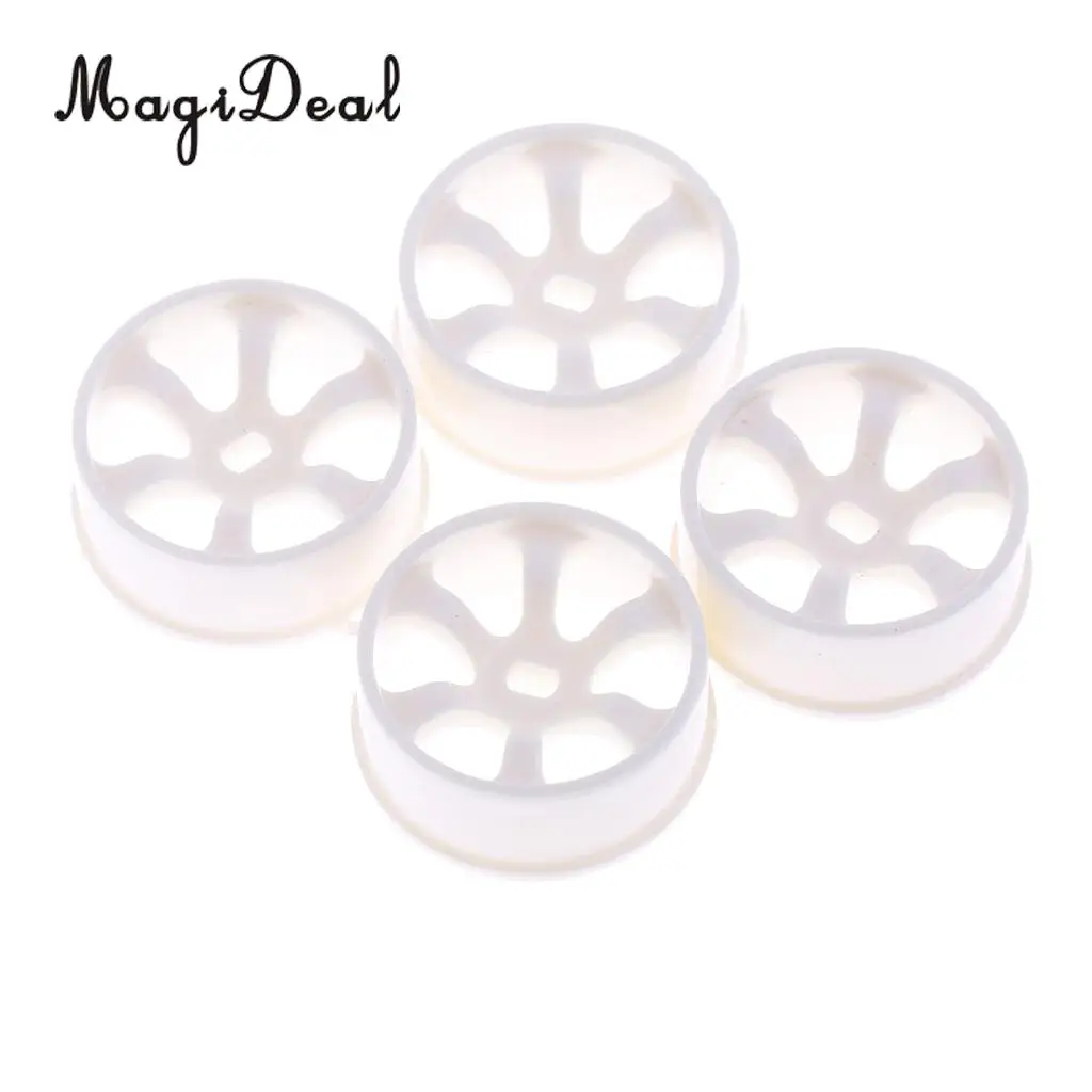 MagiDeal 4Pcs Plastic White Wheel Rim for WLtoys K969 K989 P929 1/28 RC Drift Car Spare DIY Parts