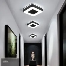 Современный светодиодный светильник диаметром 240 мм для Холли, коридора, спальни, черный или белый квадратный/круглый/треугольный светодиодный светильник