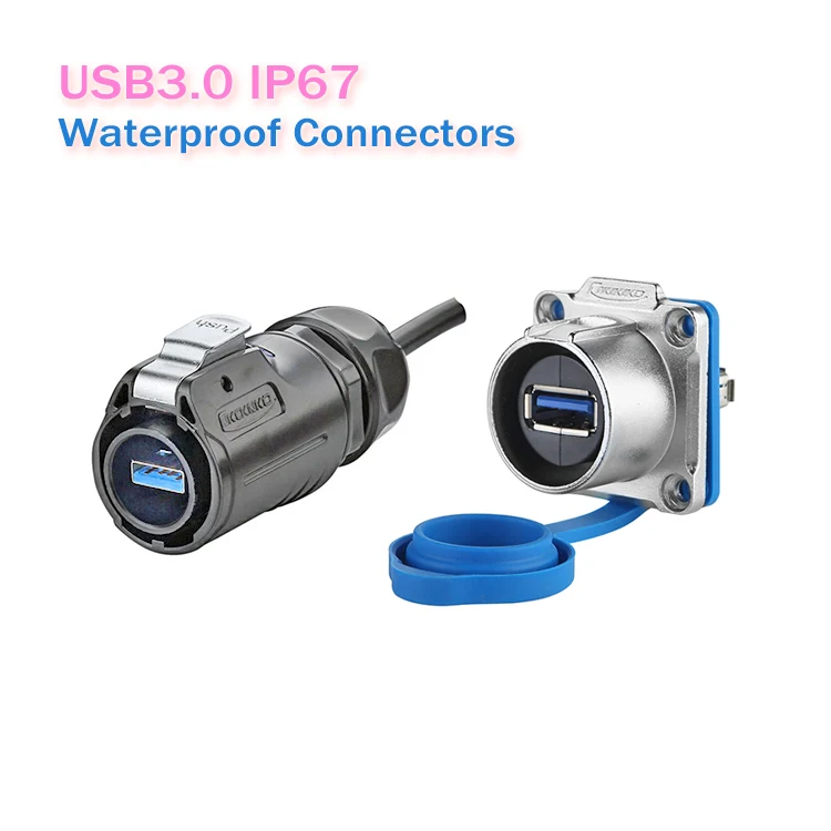 

IP67 USB3.0 Waterproof Connectors / USB3.0 Waterproof Plug + USB3.0 Waterproof Female Adapter for Outdoor Application