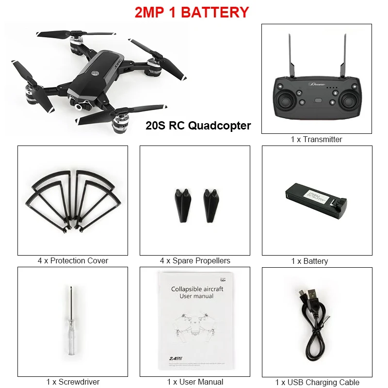 JDRC JD-20S JD20S/JD-20S PRO WiFi FPV складной Дрон 5PM PRO 2MP 0,3 PM 1080P HD камера RC Квадрокоптер RTF гоночный Дрон VS JD20 - Цвет: 2PM 1 battery