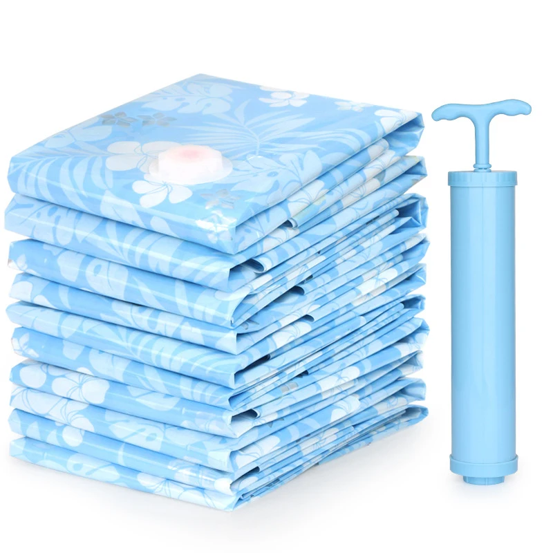 

2019 Vacuum Storage Bag Vacuum Compressed Bag with Hand Pump Blanket Clothes Reusable Quilt Storage Bag 11pcs/set Home Organizer