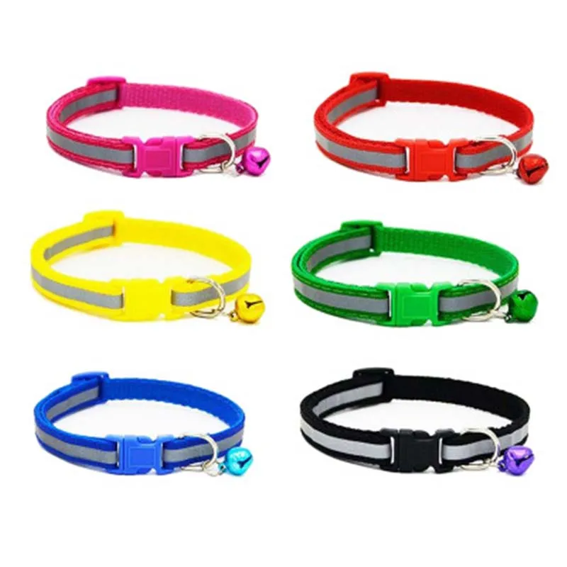 

Adjustable 1.0 Nylon Dog Collars Pet Collars With Bells Charm Necklace Collar For Little Dogs Cat Collars Pet Supplies Hot Sale
